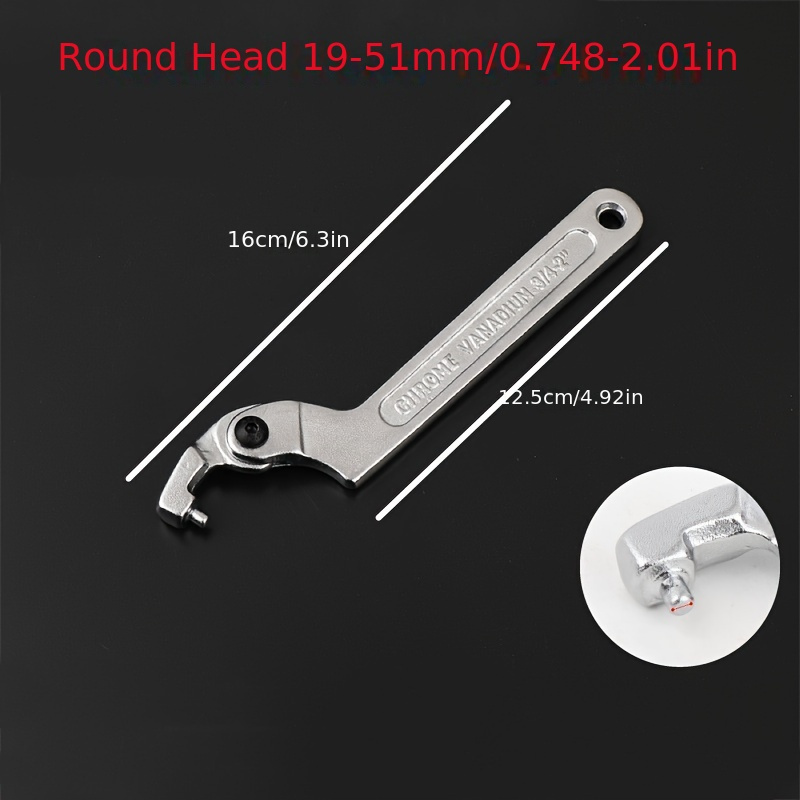 Versatile Water Meter Wrench Hook Head Crescent Wrench Disassembles Water Meter Cover Special Half-moon Wrench Shock Absorber Round Nut
