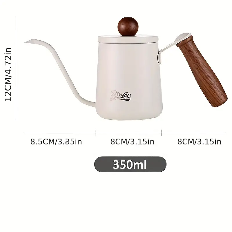 bincoo mini gooseneck pot gooseneck kettle spout drip coffee maker kettle outdoor portable pour over coffee pot 350ml details 8
