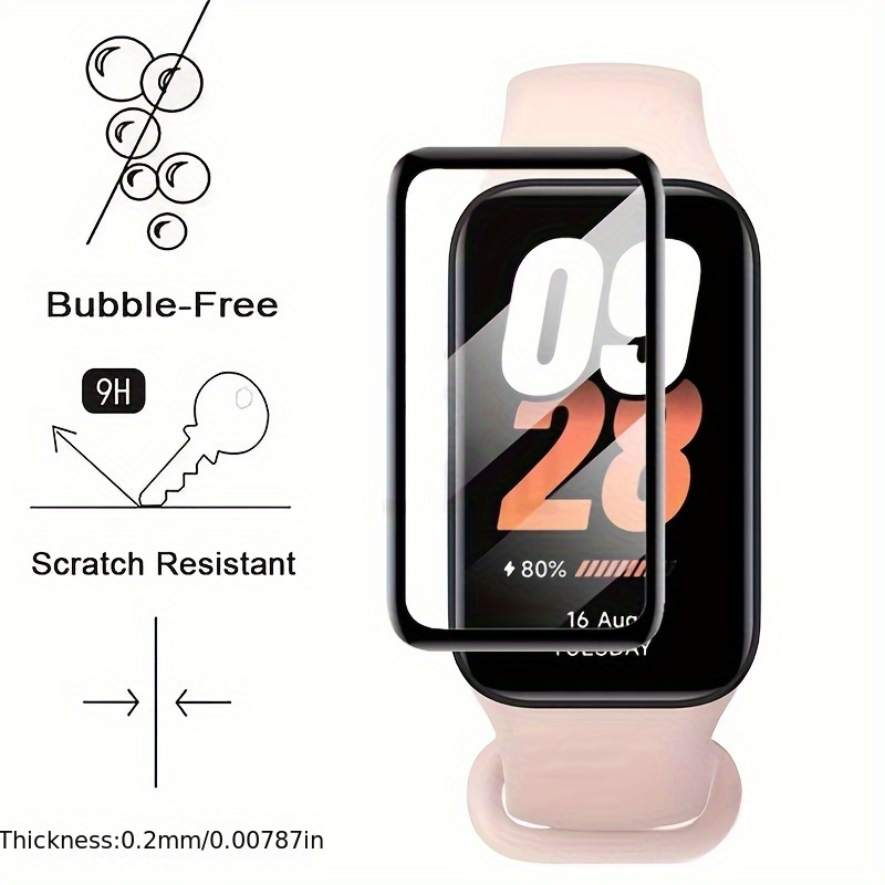 Screen Protector Compatible for Xiaomi Mi Band 8 Pro Smartwatch, 9H  Tempered Glass Protective Film Compatible for Mi Band 8 Pro Fitness Traker  Smart