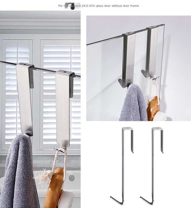 Shower Glass Door Hook,304 Stainless Steel Rack Hooks,Bathroom