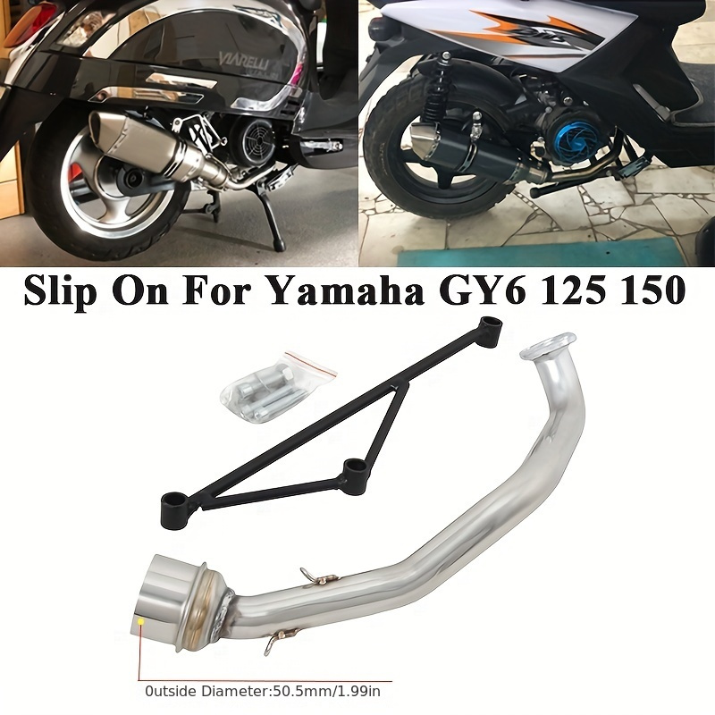 

Slip On For Yamaha Gy6 125 150 125cc 150cc Motorcycle Exhaust Escape Scooter Modify Front Link Pipe With Bracket Connection 51mm