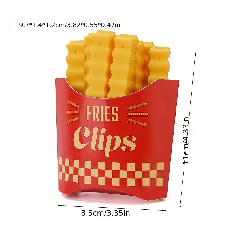 French Fries Shaped Clips In A Magnetic Box, Milk Powder And Snack