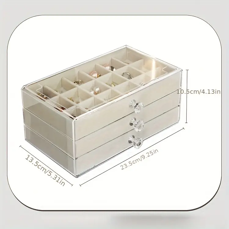 акриловая ящик для хранения украшений типа ящик для колец, серег, ожерелий, детали хранения 9