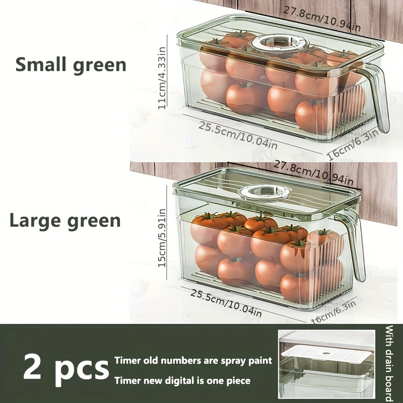 Hesroicy Fridge Freezer Storage Box Transparent Visible Multipurpose Large  Opening Refrigerator Side Door Vegetable Fruit Storage Box Home Supply