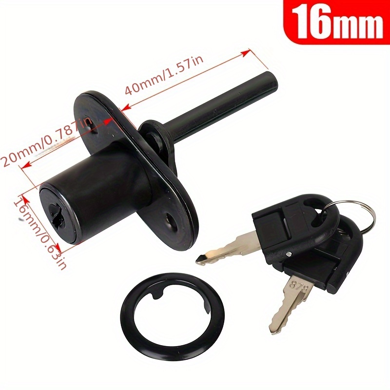 TEMU Drawer Lock Three-chain Office Desk Drawer Lock Core Small Lock Three-chain File Cabinet Lock Rod Lock Wardrobe 1set