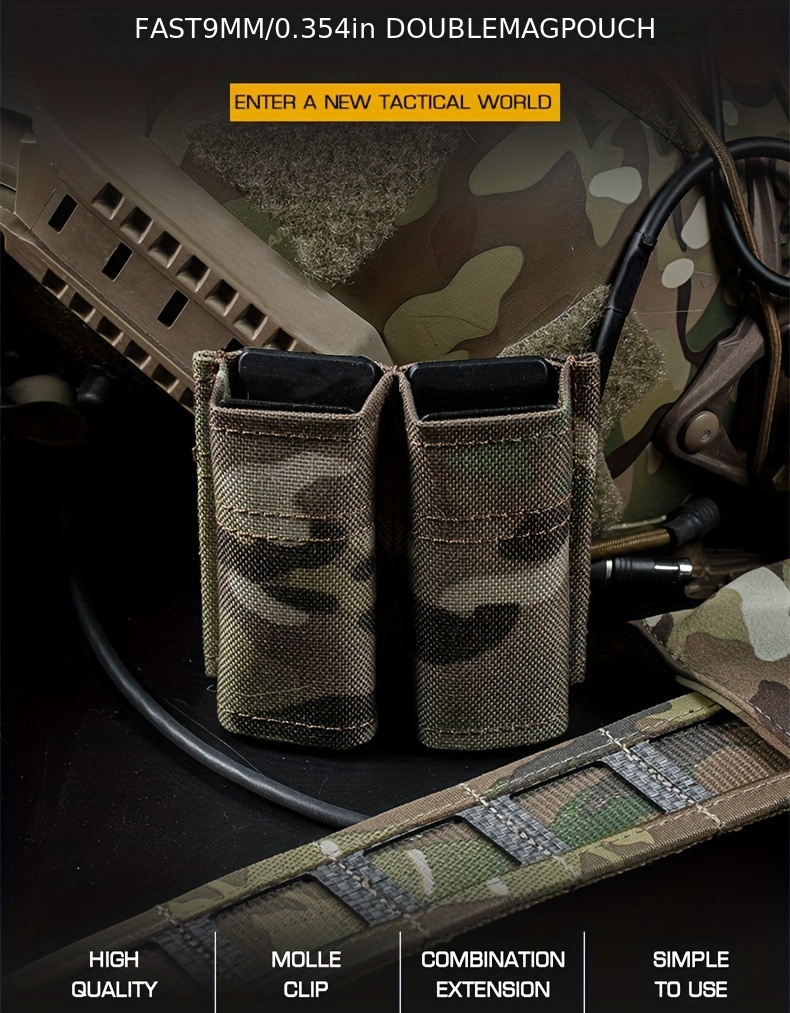 Molle Double Magazine Pouch Open Top Mag Pouch Belt Hunting Temu