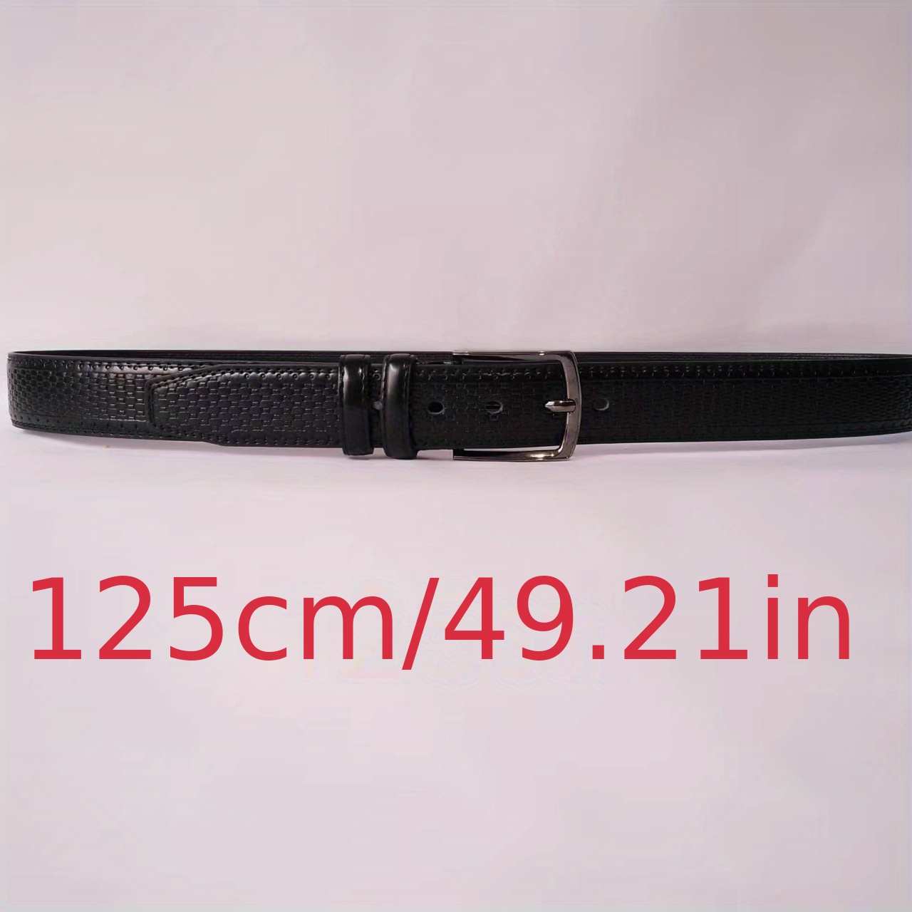Men's Plaid Leather Belt Pin Buckle Casual Waist Strap