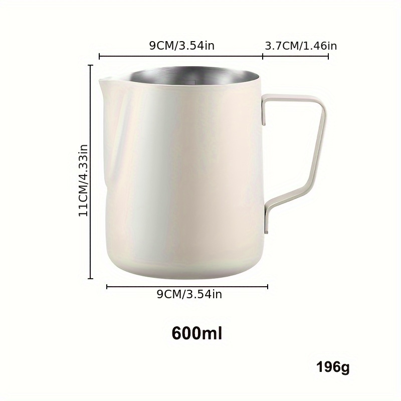 1pc stainless steel milk frothing pitcher 12oz 20oz   espresso cappuccino latte art ideal gift for coffee enthusiasts   office use coffee bar accessories details 0