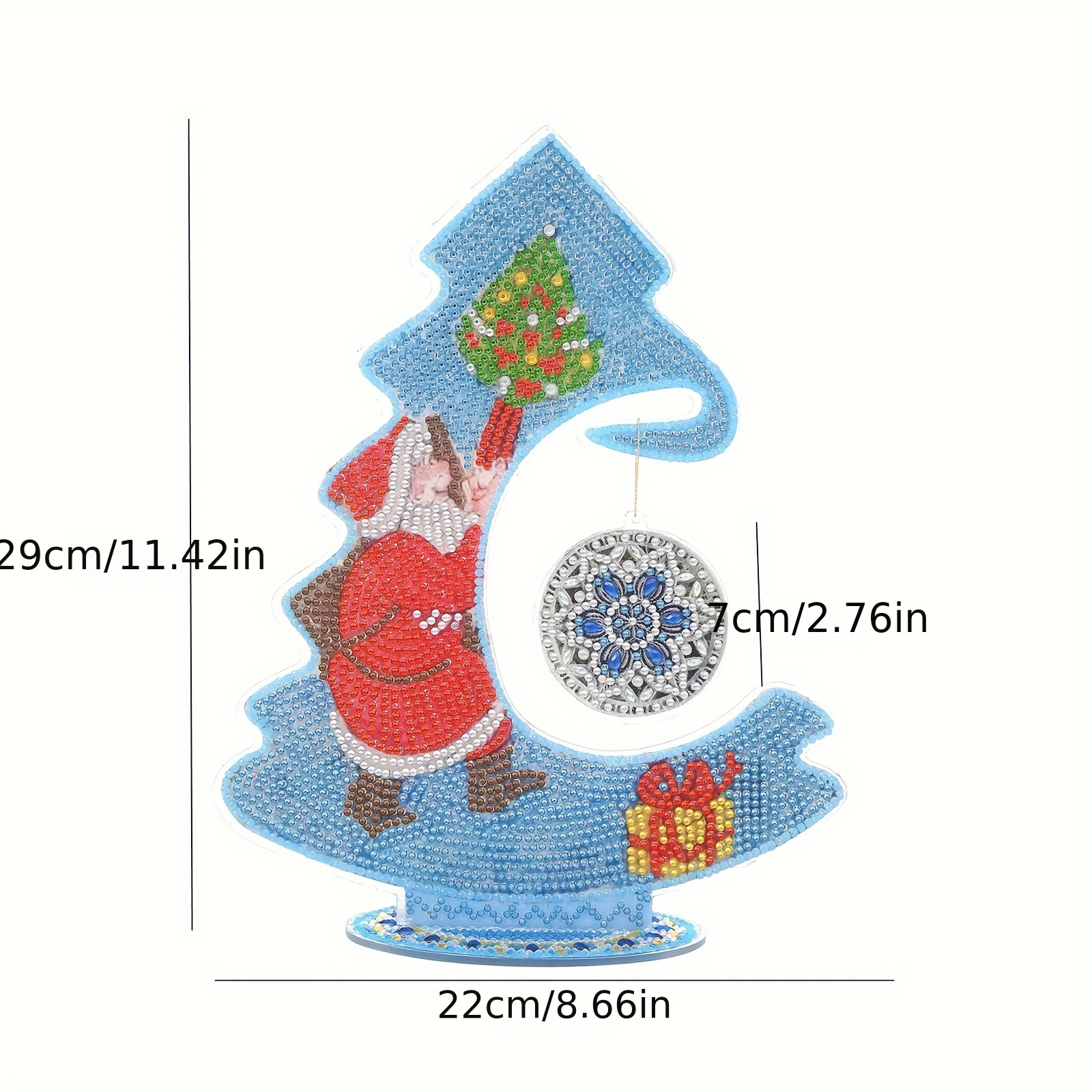 5d Diamond Painting Crystal Gemstone Artificial Diamond Acrylic Diy  Double-sided Sticker Artificial Diamond Art Festive Christmas Tabletop Diamond  Painting Set With Glow-in-the-dark Effect Blue Christmas Tree Diamond Home  Decor Gift New Year