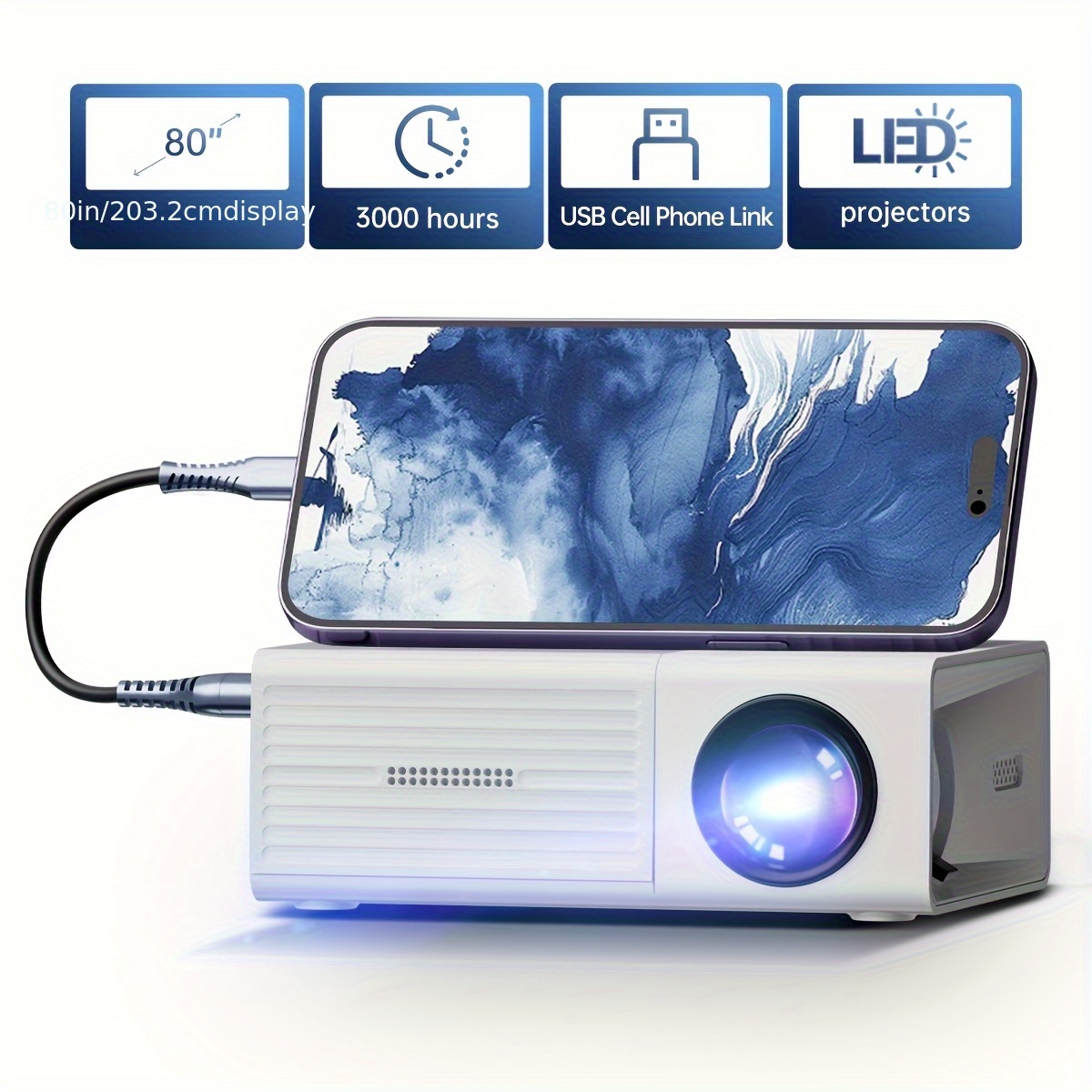 Mini Projector Phone Attachment Projector Cell Phone Projector