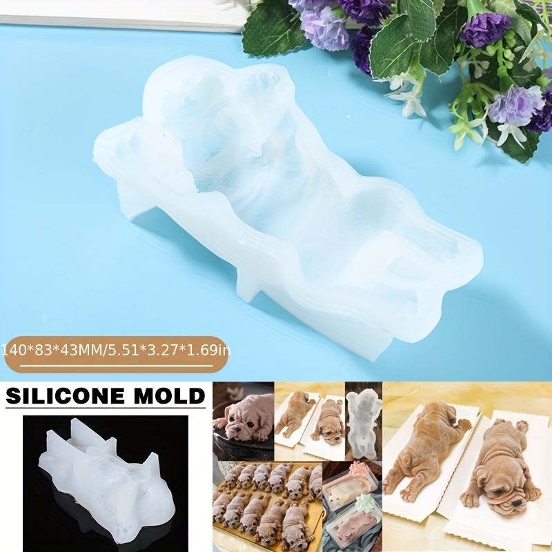 Cute Dog Shape Silicone Mold Mousse Cake Fondant Tool Ice Cream Form