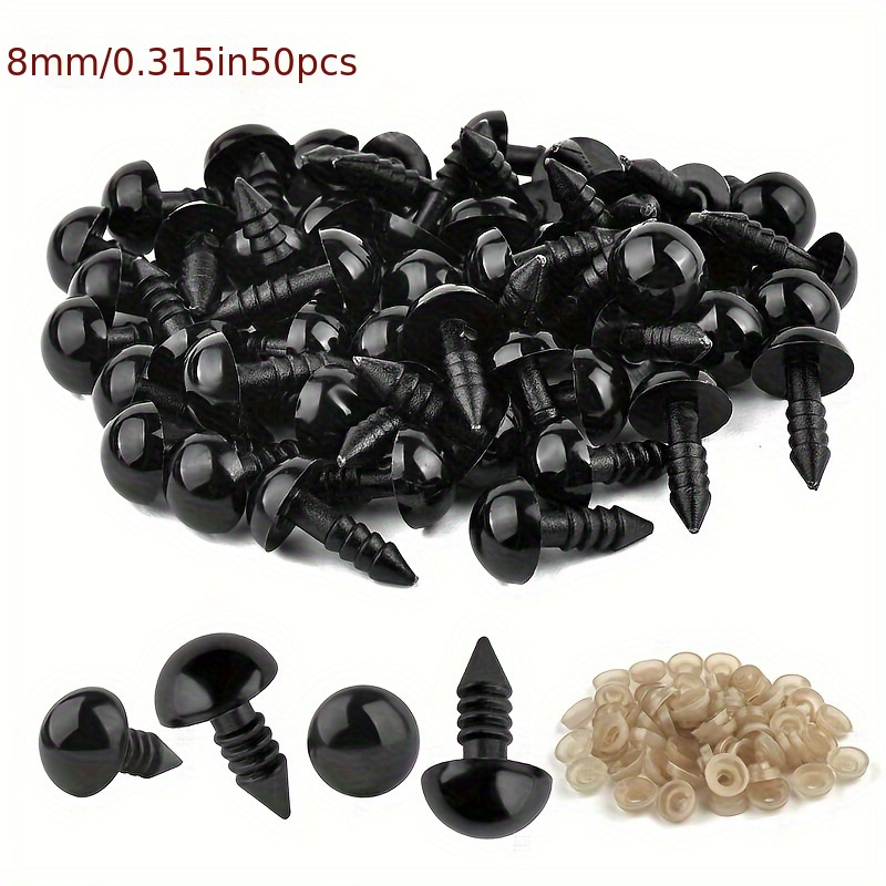 100PCS Plastic Safety Eyes with Washers for Crochet Animal Crafts Doll B