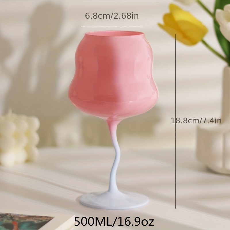 1pc Glass Cup, Creative Irregular Goblet For Kitchen