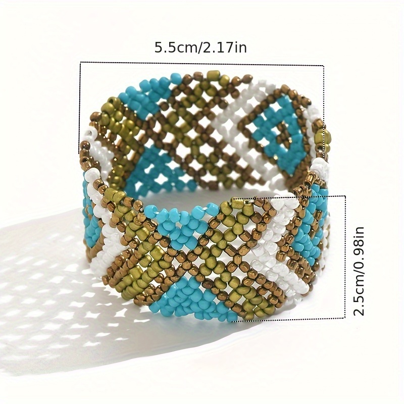 Boho Beaded Bracelet for Women Geometric Pattern Unique Variations