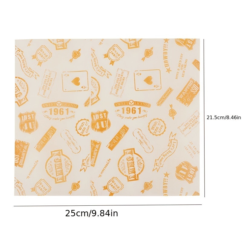 Printed Wax Paper Sheets Grease Resistant Food Wrapping - Temu Austria