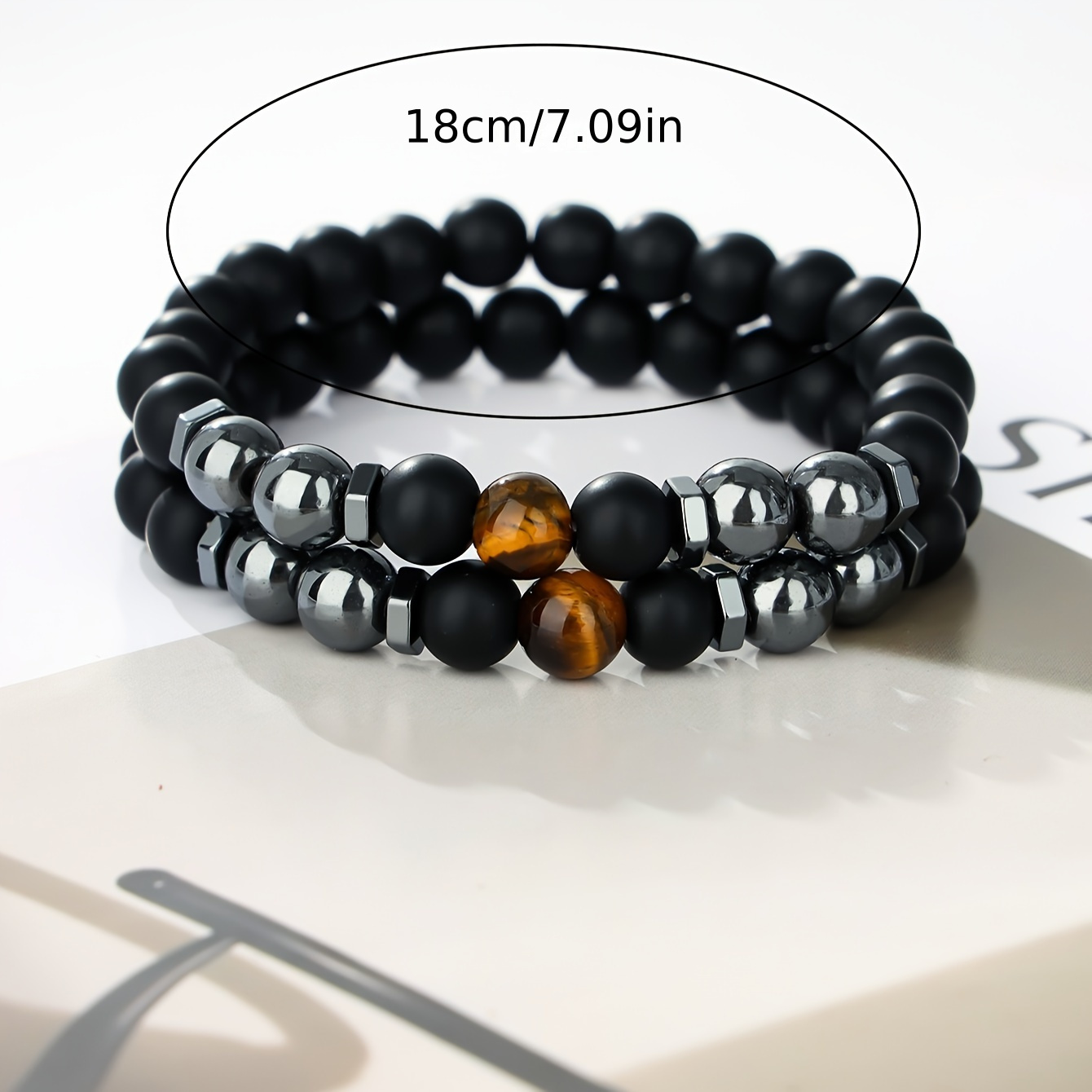 Black Stone Bracelet / Friendship Charm Bracelet