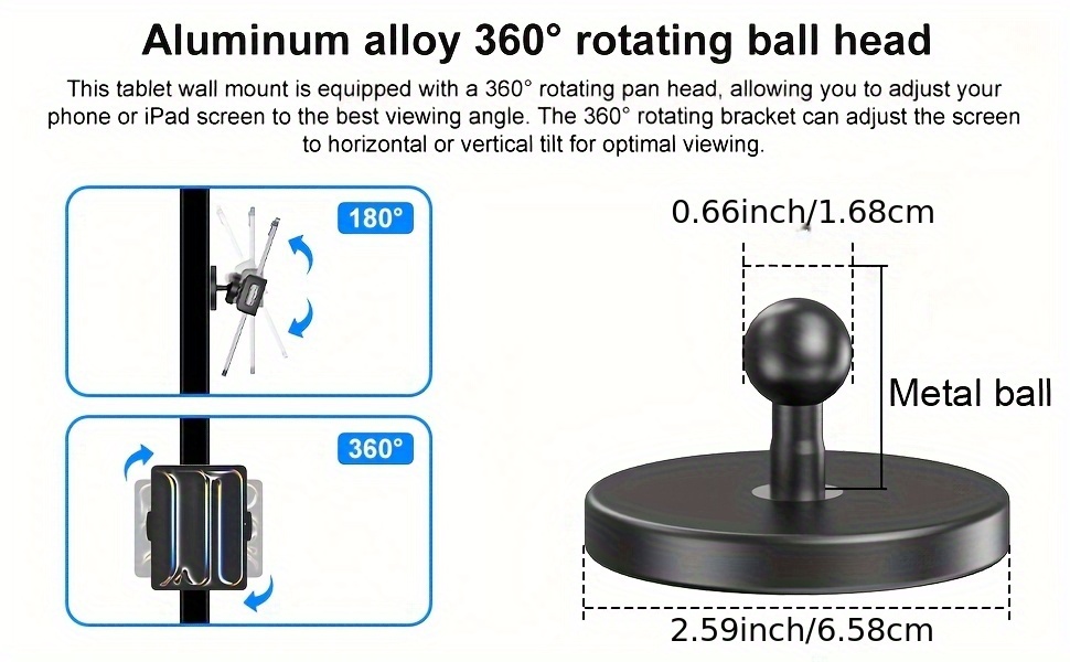 Magnetic Tablet Cabinet Mount Universal Tablet Holder Arm W