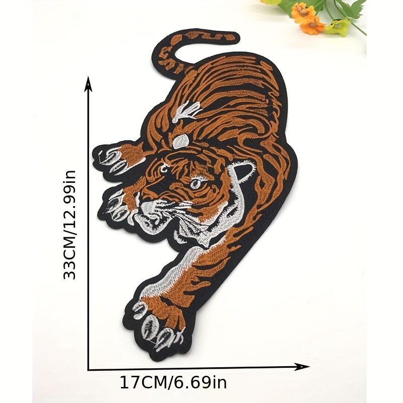 Embroidery large patch stickers clothing accessories cloth stickers down  diy patch embroidery tiger head embroidery stickers