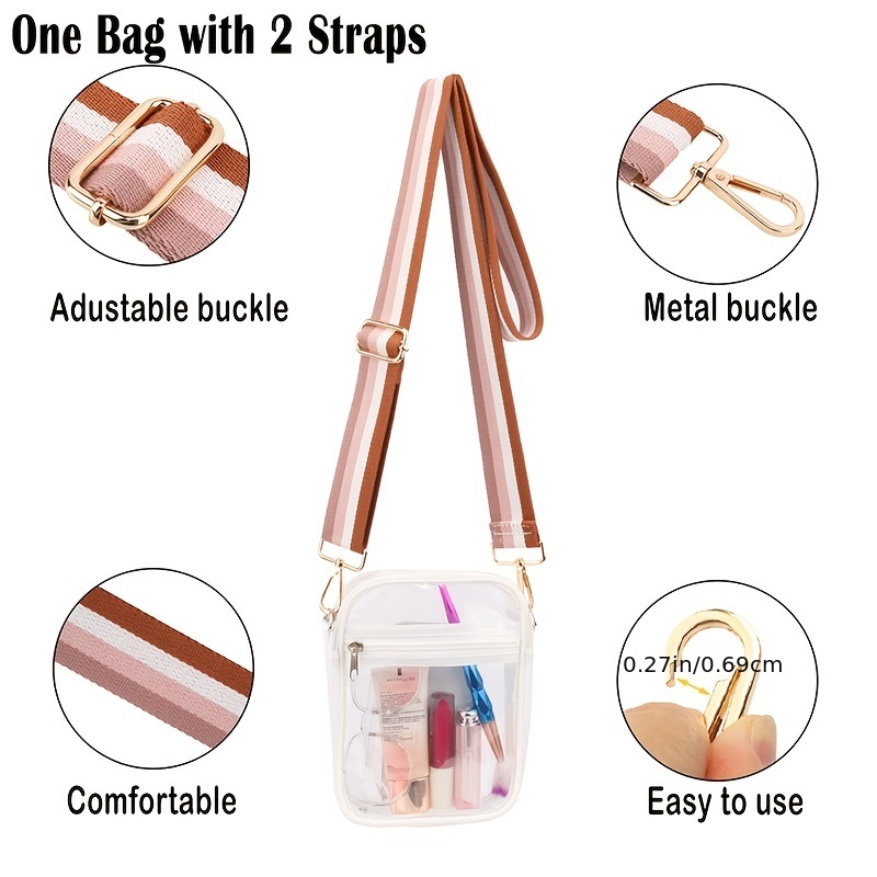 Clear Bag Stadium Approved Boho Clear Crossbody Purse with Macrame Shoulder  Bag