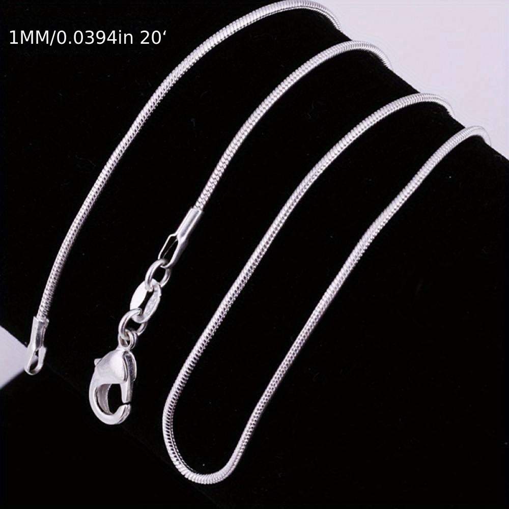 

925 Sterling Silver Chain Necklace Chain For Women Girls 1.1mm Cable Chain Necklace Upgraded Clasp - Thin & Sturdy