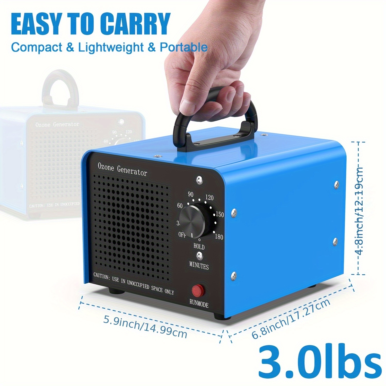TEMU Ozone Machine Odor Removal, 30000 Mg/h Generator For Home/ Car/ Smoke/ Pet Room (black)