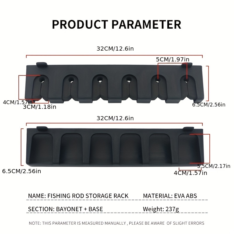 6 hole Wall Mounted Fishing Rod Rack Durable Plastic Holder - Temu