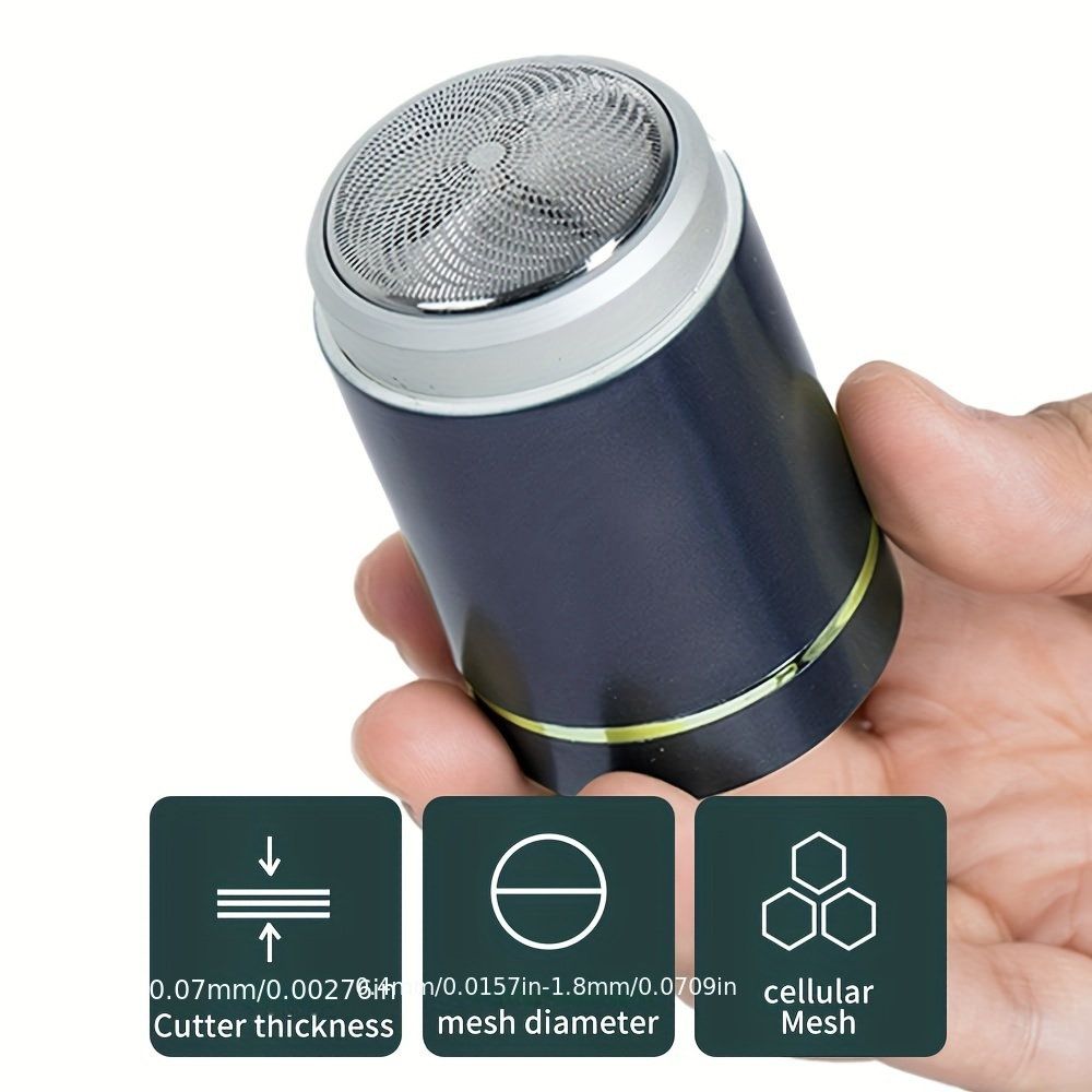   portable mini shaver for men usb rechargeable compact beard trimmer with 60 min   titanium alloy blades water washable heads ideal for travel car use   3 extra blades mini portable shaver Product details 9