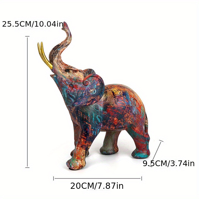 1pc モダンな家の装飾の象の像 カラフルな象の装飾アート彫刻 小さな収集価値のある象の置物 リビングルーム 寝室 本棚 - Temu Japan