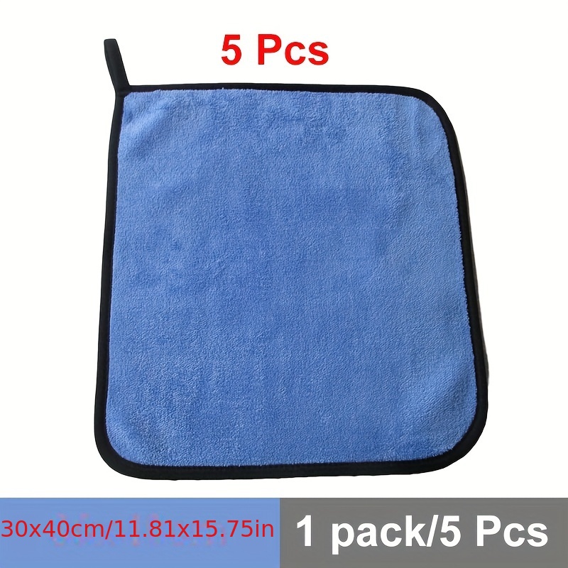 Blue Car Cleaning Towel Microfiber Auto Detailing Towel, Size: 30x30cm