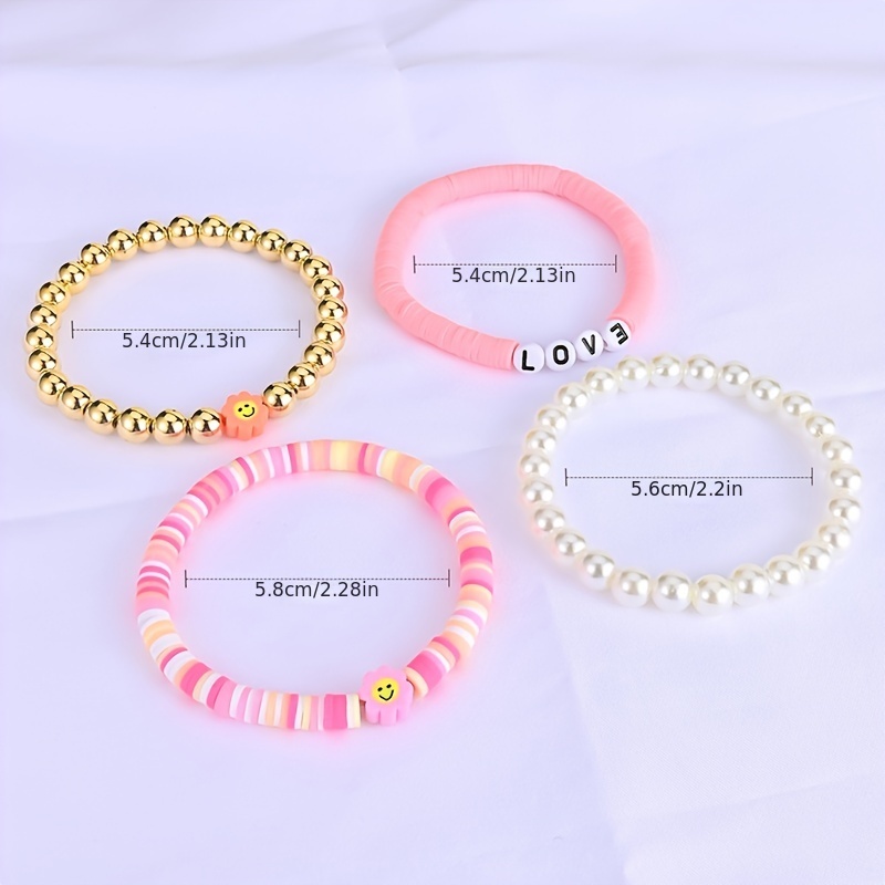 Colorful Stackable Love Letter Bracelets For Women Soft Clay