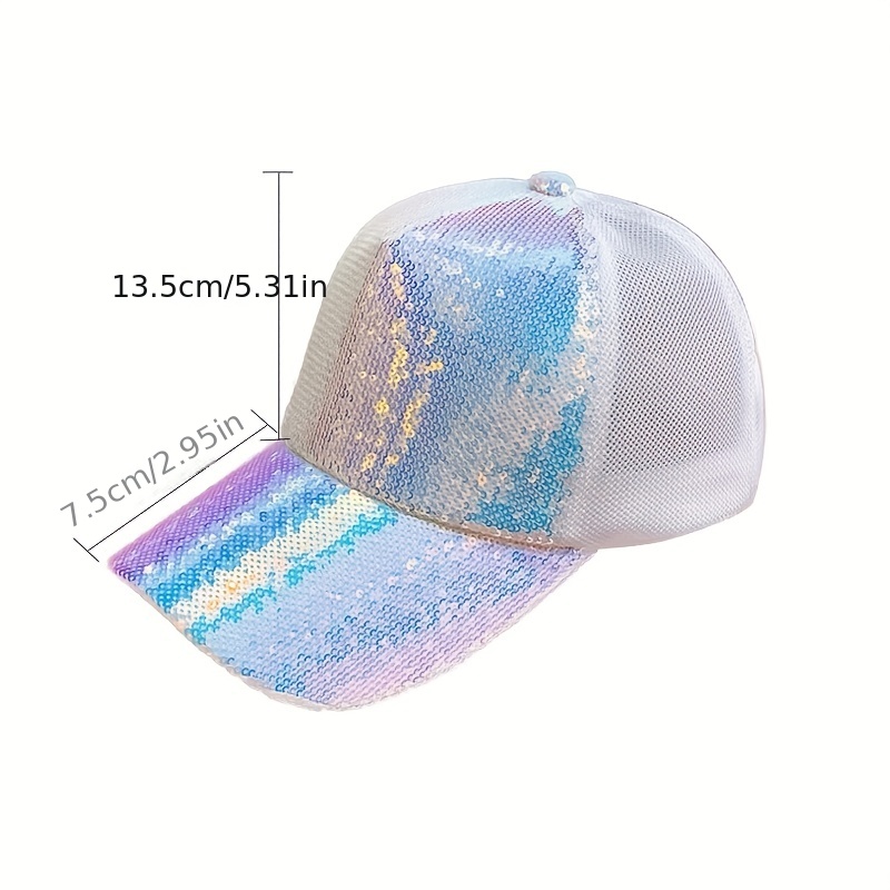 Y2K Sequin Sparkly Trucker Hat Hip Hop Adjustable Baseball Cap