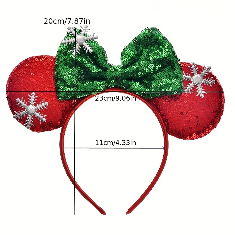 Mickey Mouse Ears,Minnie Ear Headband Sequin Hair Band for Women Girls  Party Supplies Glitter Hair Band : : Beauty