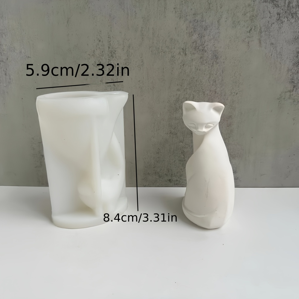 Cat-shaped Silicone Candle Mold For Crafts & Home Decor - Casting Tool For Plaster, Epoxy Resin & Wax
