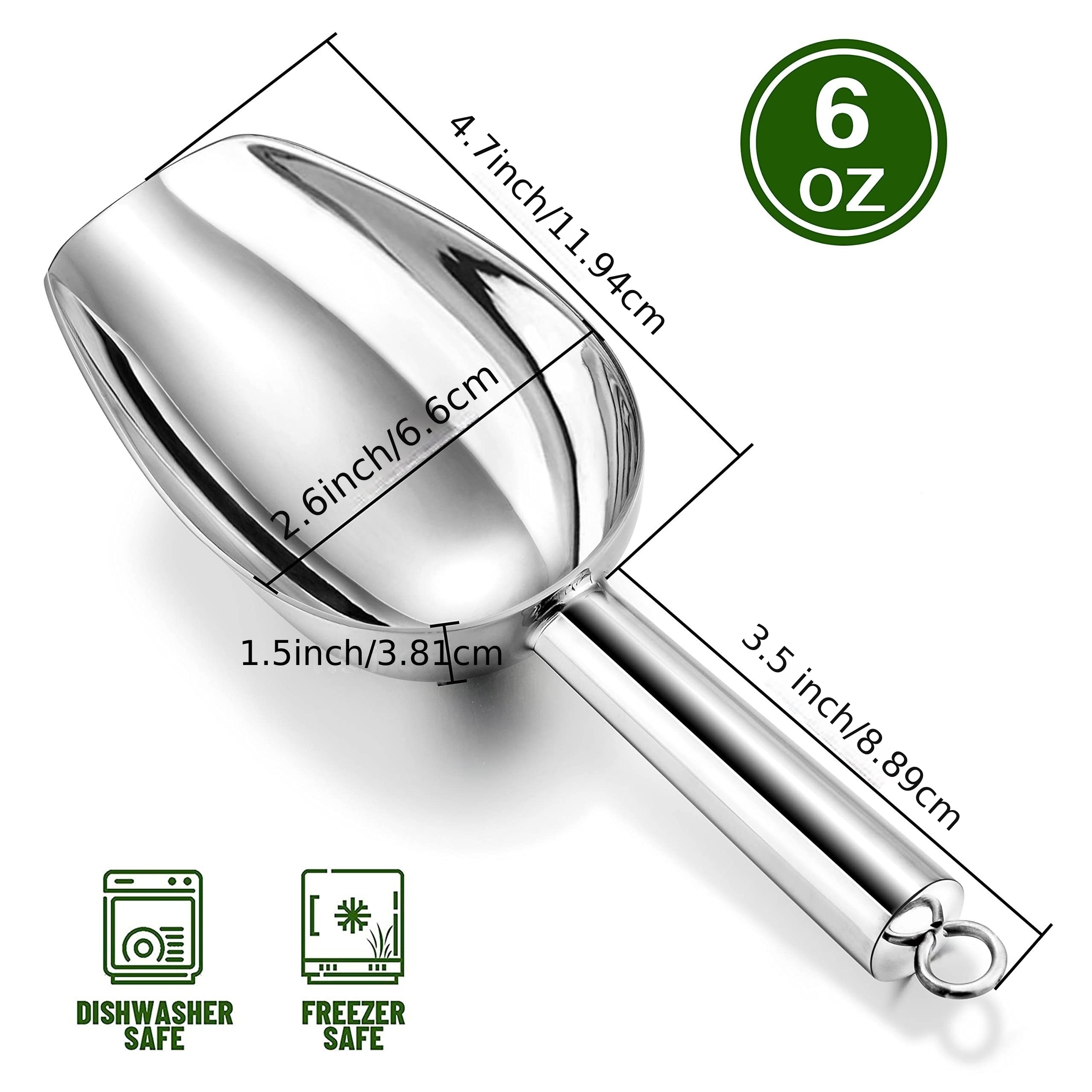  Metal Ice Scoop 3 Oz, Small Stainless Steel Ice scooper for Ice  Maker Ice Bucket Kitchen Freezer Bar Party Wedding, Heavy Duty Ice Cube  Scooper, Food Scoops, Dishwasher Safe, Silver, BBB-3
