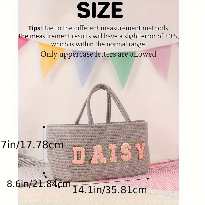 Pure Handmade Custom Basket with English Name Alphabet Template
