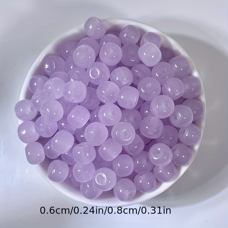 

24pcs Mixed Glass Beads Set, Assorted Round Barrel Beads For Making, Bracelets, Necklaces - 0.6cm*0.8cm Craft Beads