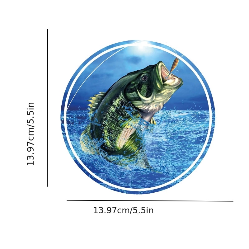 Large Mouth Bass Fish Fishing - 5 Vinyl Sticker - For Car Laptop
