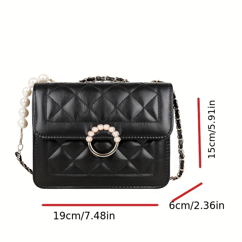 Fashion Lozenge Shoulder Bag Women PU Leather Chains Armpit Bag