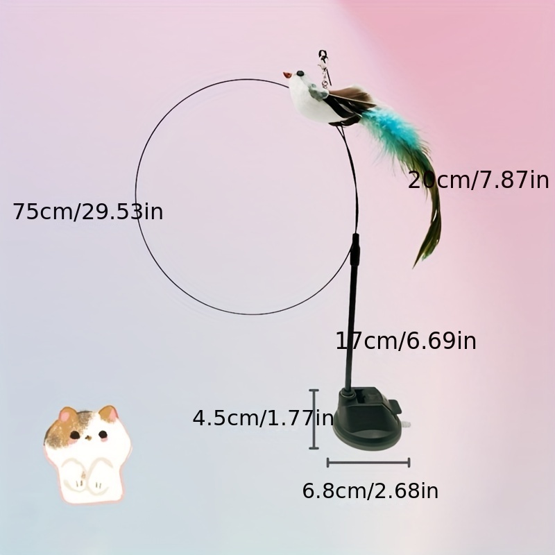 Simulation Bird Accessories Cat Toy Cat Feather Toy With - Temu