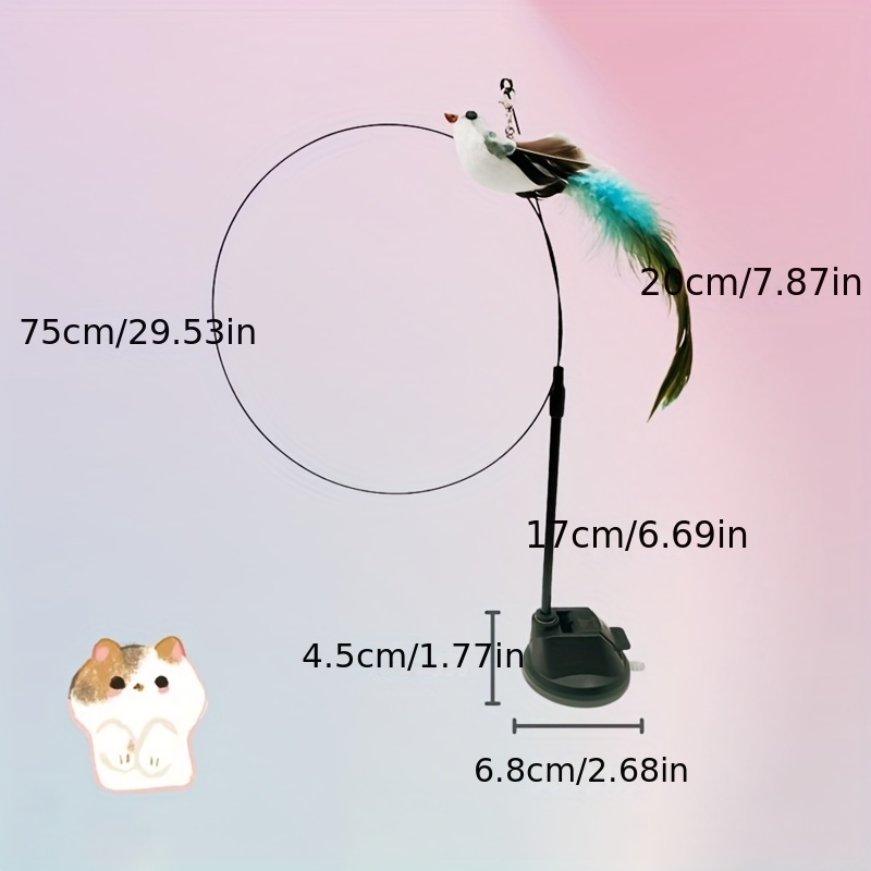 Simulation Bird Cat Toy Feather Interactive Bird Bell Funny - Temu