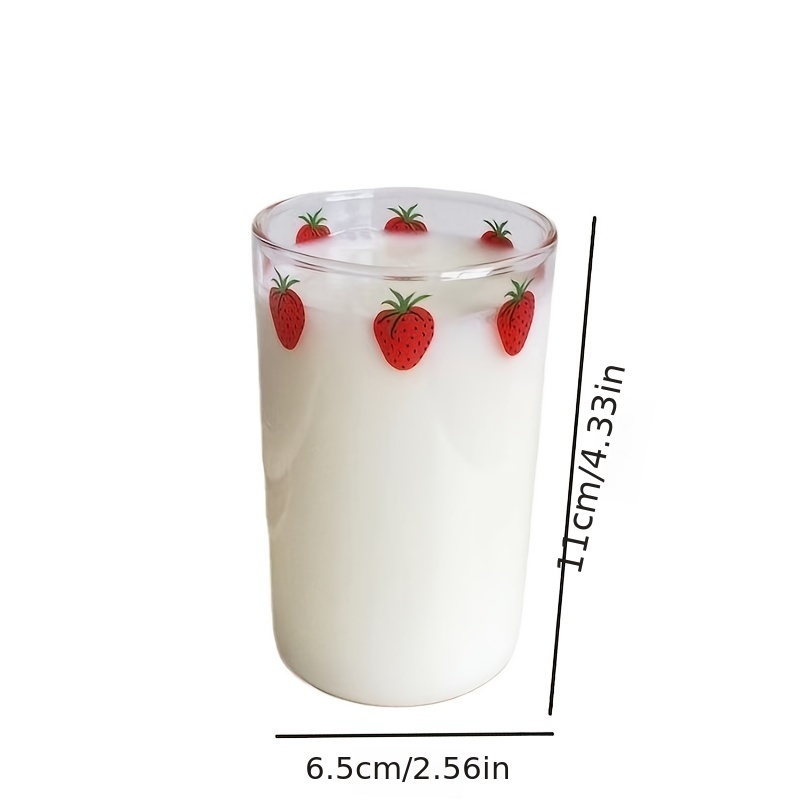 1PC Transparent Glass Drinking Straws Cute Fruit Strawberry Glass