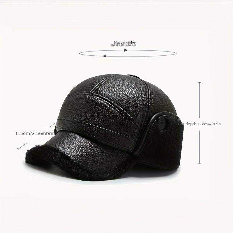 Men's Warm Wide Brim Baseball Cap for Winter Outdoor Ear Protection