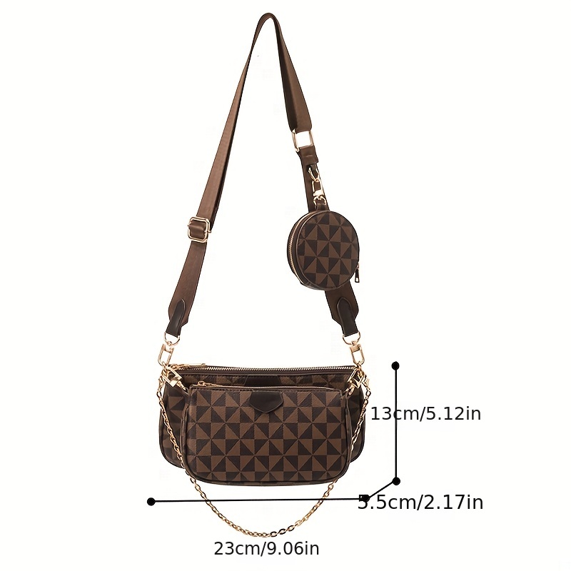 1 Crossbody Bag For Women, Geo Pattern Shoulder Bag With Coin Purse - Temu