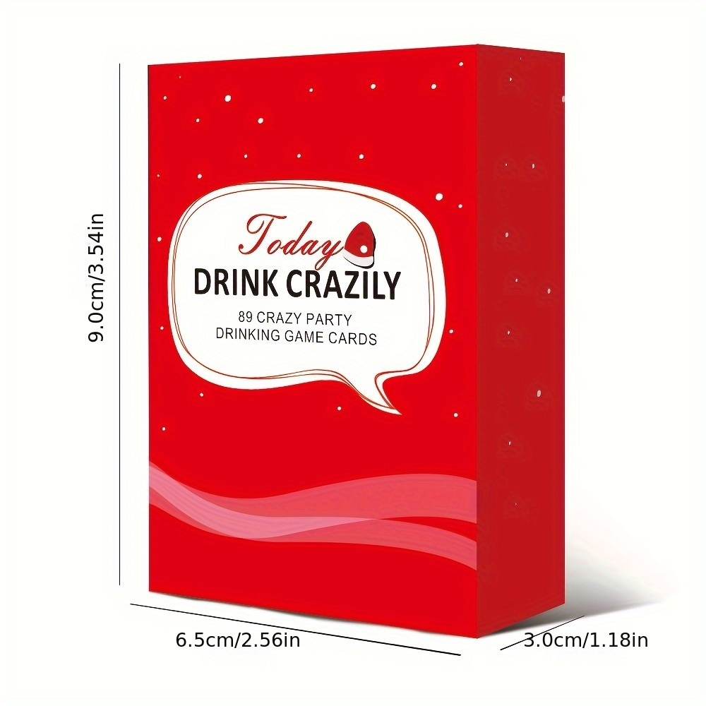 1pc drink crazy today drinking card game for adults party entertainment supplies for men and women christmas   holiday gifts     size 3 54  2 56in details 8