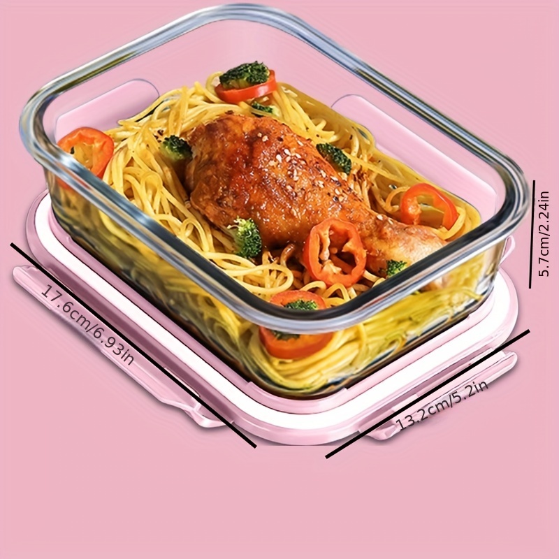 Grided Glass Lunch Box With Lid Special Bowl For Microwave - Temu