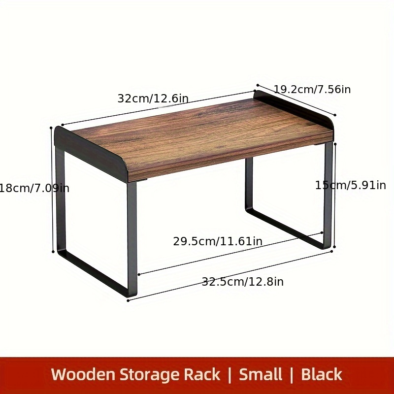 Kitchen Storage Tiered Wood And Metal Material Cabinet Rack - Temu