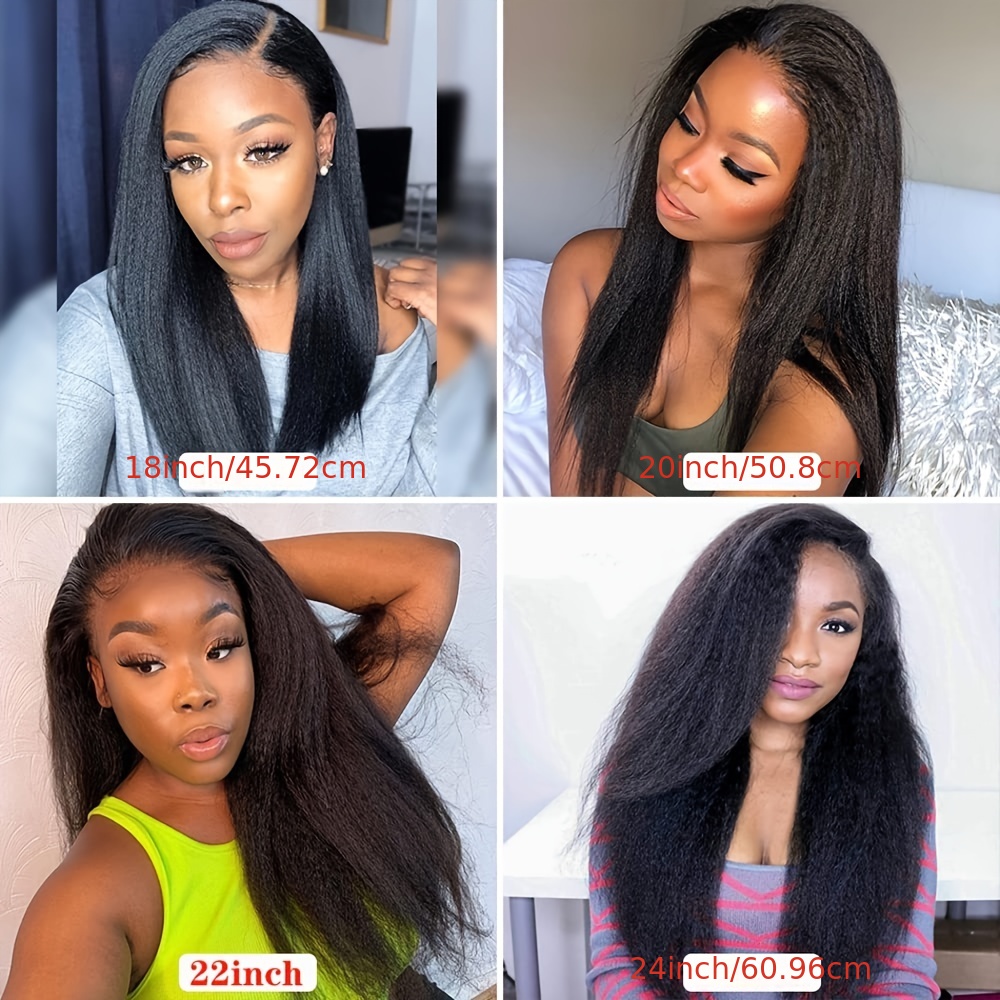 180% Density 13x4 Kinky Straight Transparent Lace Front Wigs - Temu