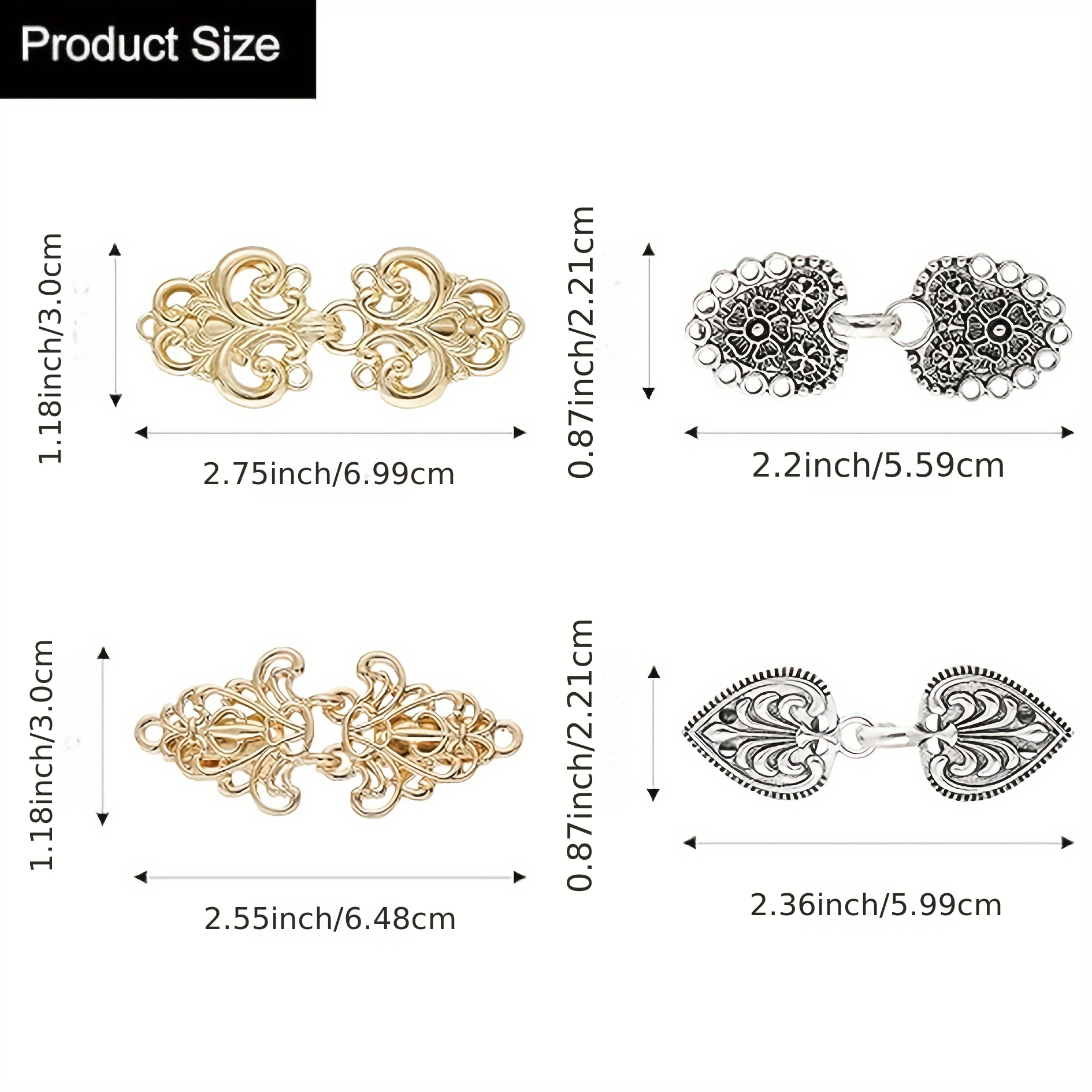 4 Pieces Sweater Shawl Clips Dresses Cardigan Collar Clip Vintage Shirts  Cinch Clips for Women Girls, 4 Styles (Chic Style) 