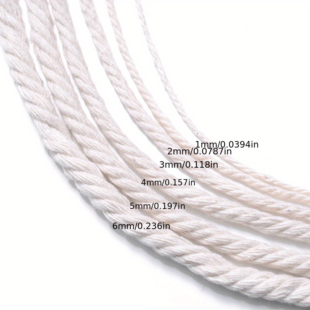 White Twisted Rope Macrame Fabric Cord Twine String Diy - Temu