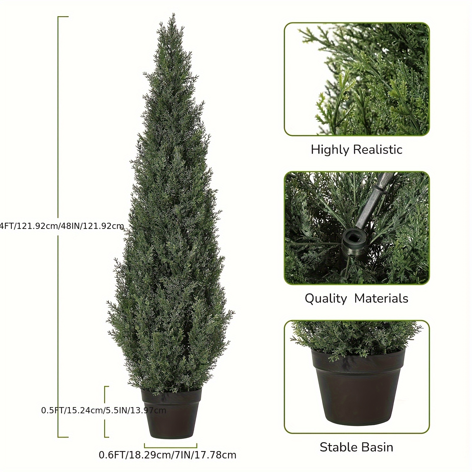 3ft/4ft Artificial Cedar Topiary Trees For Home Decor Fake Trees Potted Plants For Outdoor Indoor Front Porch Garden Set Of 2